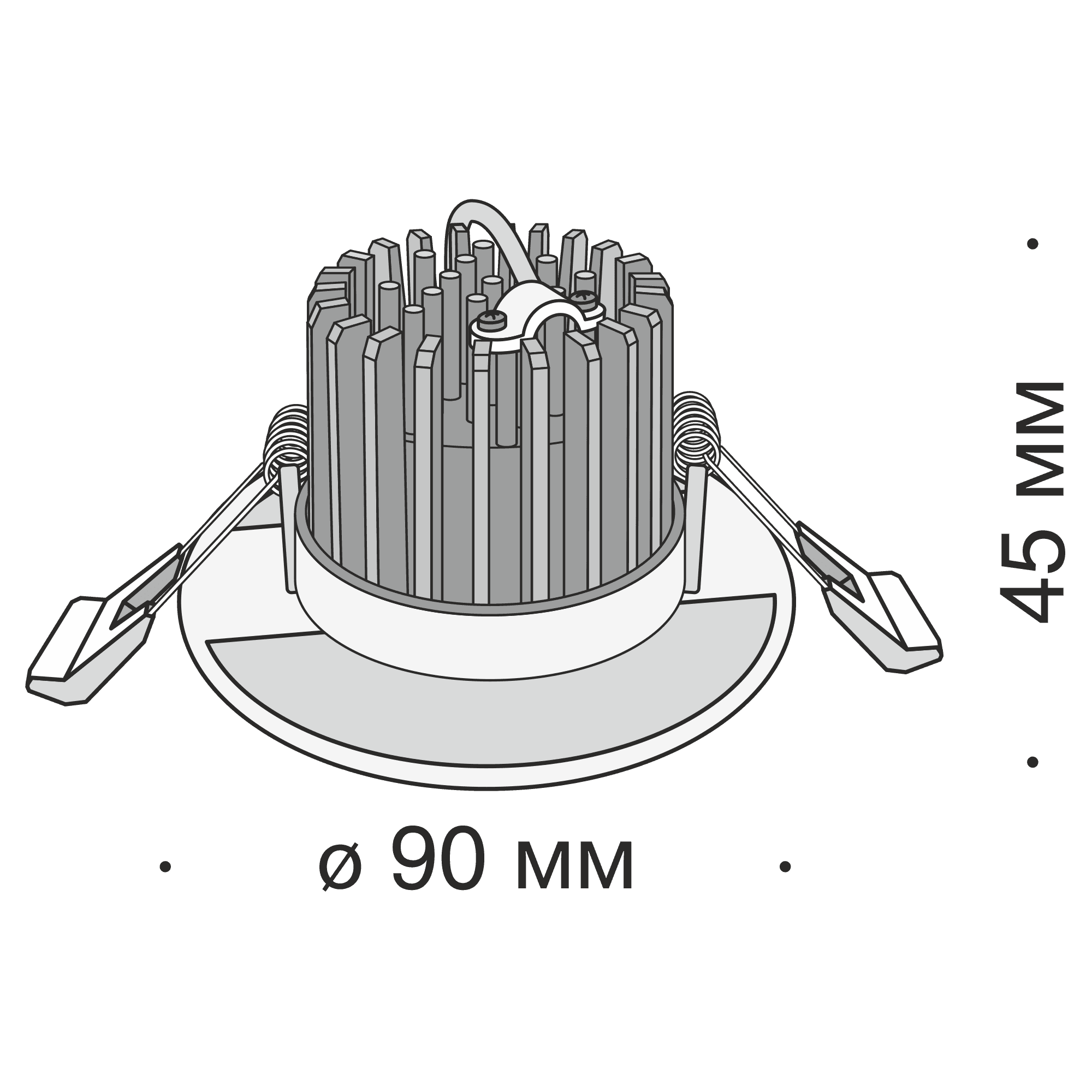 Maytoni Technical Zen Черный Встраиваемый светильник LED 7W 500Лм DL038-2-L7B — миниатюра 6