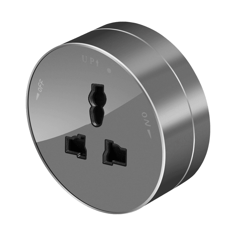 Systeme Electric MultiTrack Графит Розетка универс. круглая 13А/250В