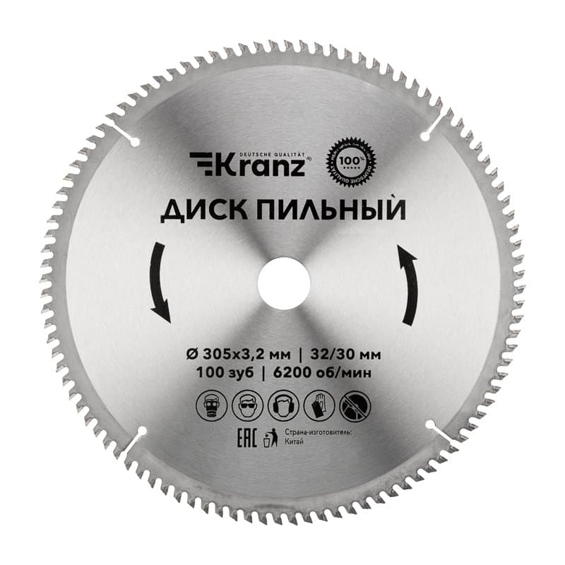 Диск пильный 305 мм x 100 зуб x 32/30 мм Kranz KR-92-0136