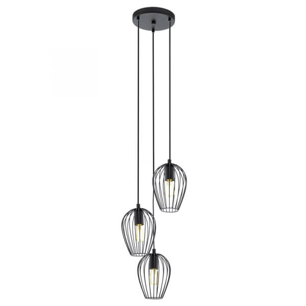 Eglo Подвес NEWTOWN, 3x60W (E27), Ø380, H1100, сталь, черный 49479