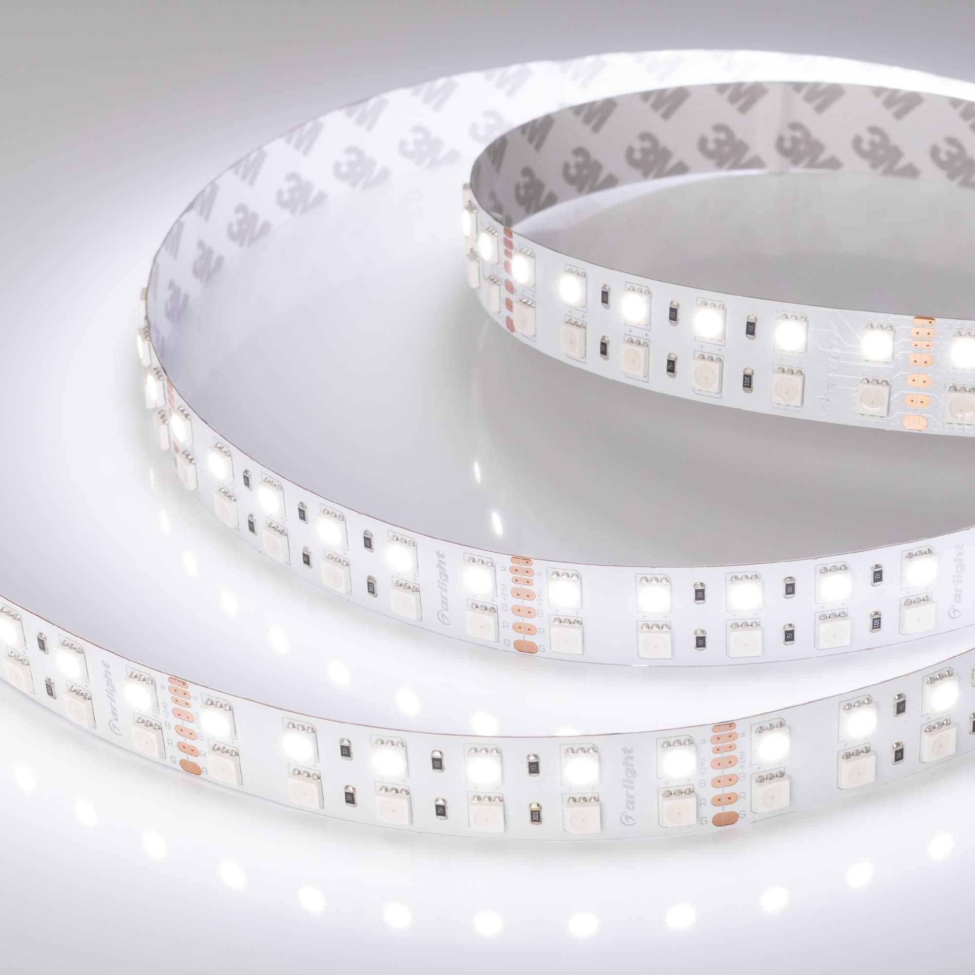 Arlight Светодиодная лента RT 2-5000 24V RGB-White 2x2 (5060, 720 LED, LUX) (32 Вт/м, IP20) 011823(1) — миниатюра 9
