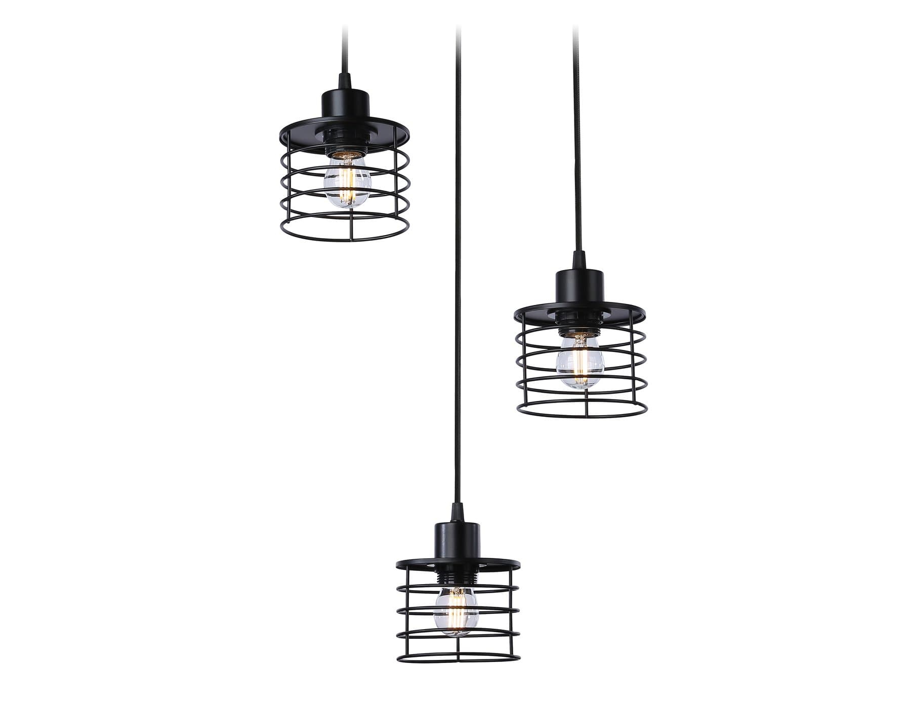 Ambrella Подвесной светильник в стиле лофт TR8081/3 BK черный E27*3 max 40W D372*1170 — миниатюра 1