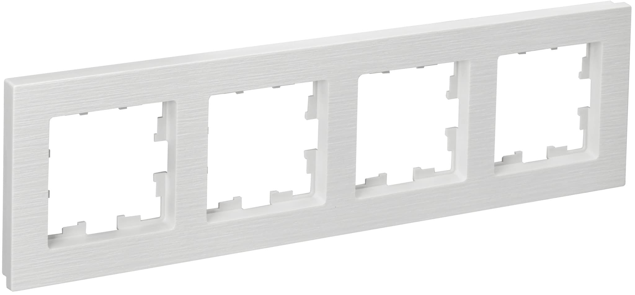 IEK BRITE DECOR Белый рифленый Рамка 4-м РУ-4-Бр