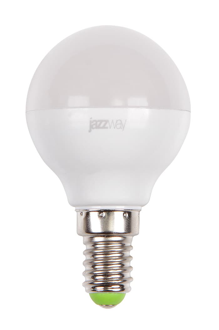 Jazzway Лампа светодиодная (LED) «шар» d45мм E14 180° 7Вт 220-240В матовая нейтральная холодно-белая 5000К .1027870-2