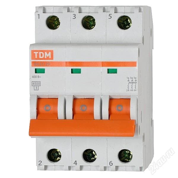 TDM Авт. выкл.ВА47-29 3Р  6А 4,5кА х-ка D SQ0206-0169 — миниатюра 2