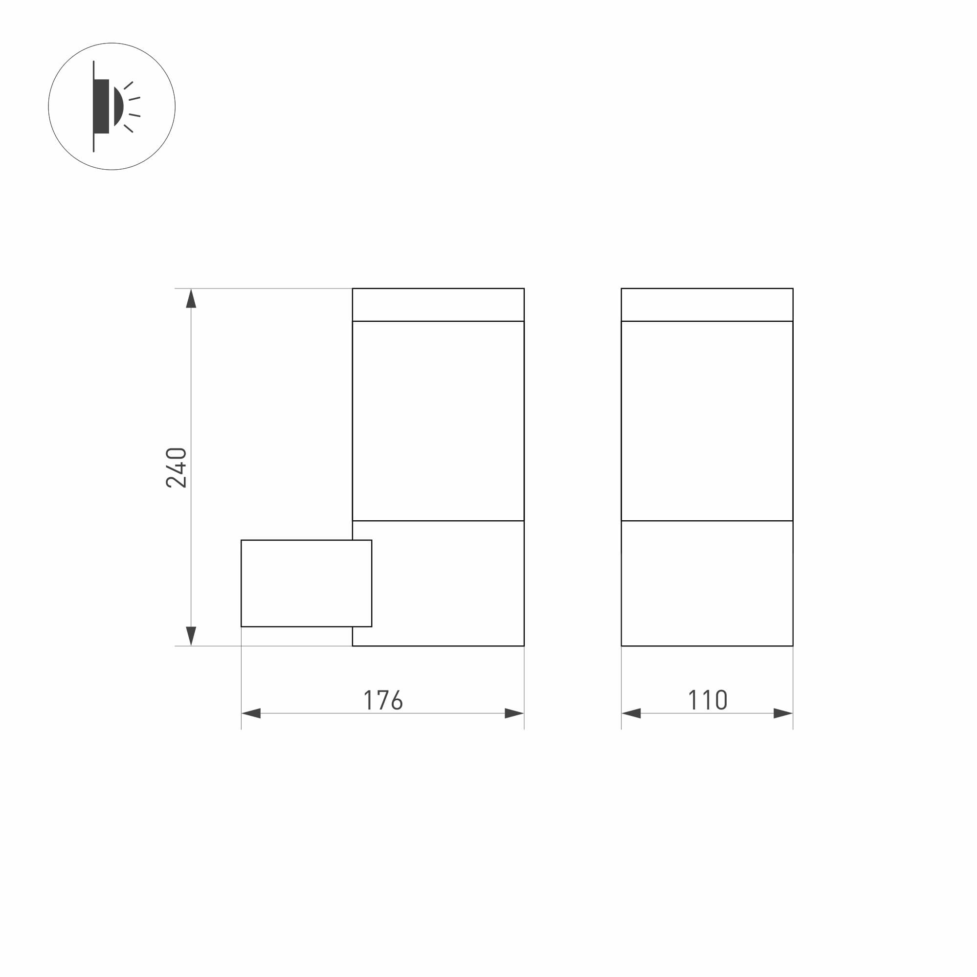Arlight Светильник LGD-STEM-WALL-10W Warm3000 (GR, 185 deg, 230V) (IP65 Металл, 3 года) 029985 — миниатюра 2