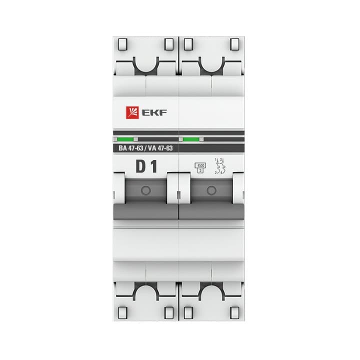 EKF PROxima ВА 47-63 Автоматический выключатель (D) 2P 1А 4,5kA mcb4763-2-01D-pro — миниатюра 3