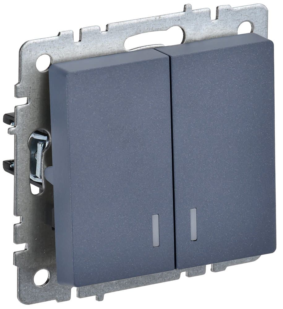 IEK BRITE BASE Маренго Выключ. 2-кл с индик. 10А ВС10-2-1-БрМ