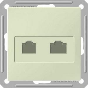 Systeme Electric Wessen 59 Беж Розетка 2-ая ТЛФ + компьютерная 5е (RJ11+RJ45)