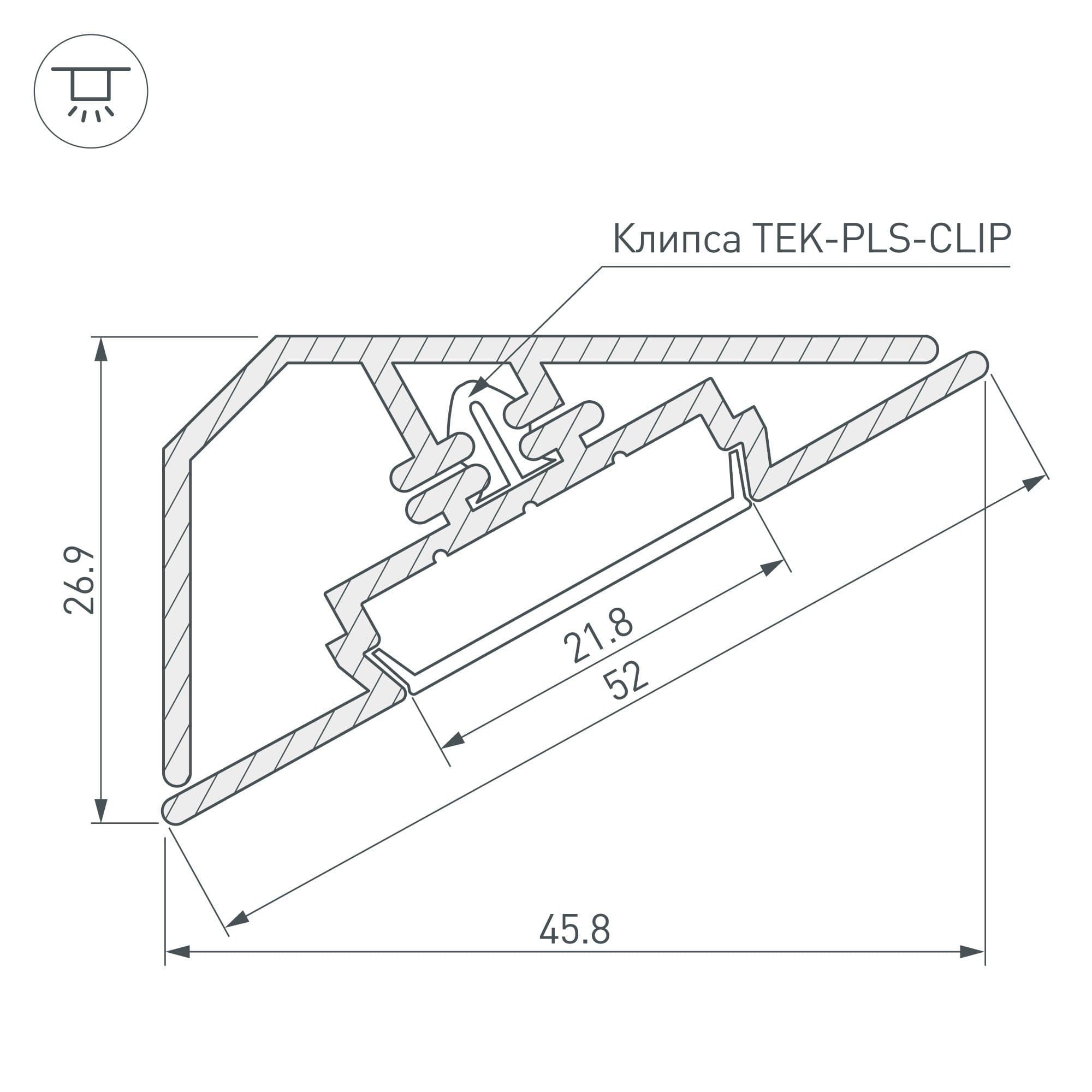 Arlight Профиль KLUS-LOCK-FM-BASE-2000 ANOD (Алюминий) 020909 — миниатюра 2