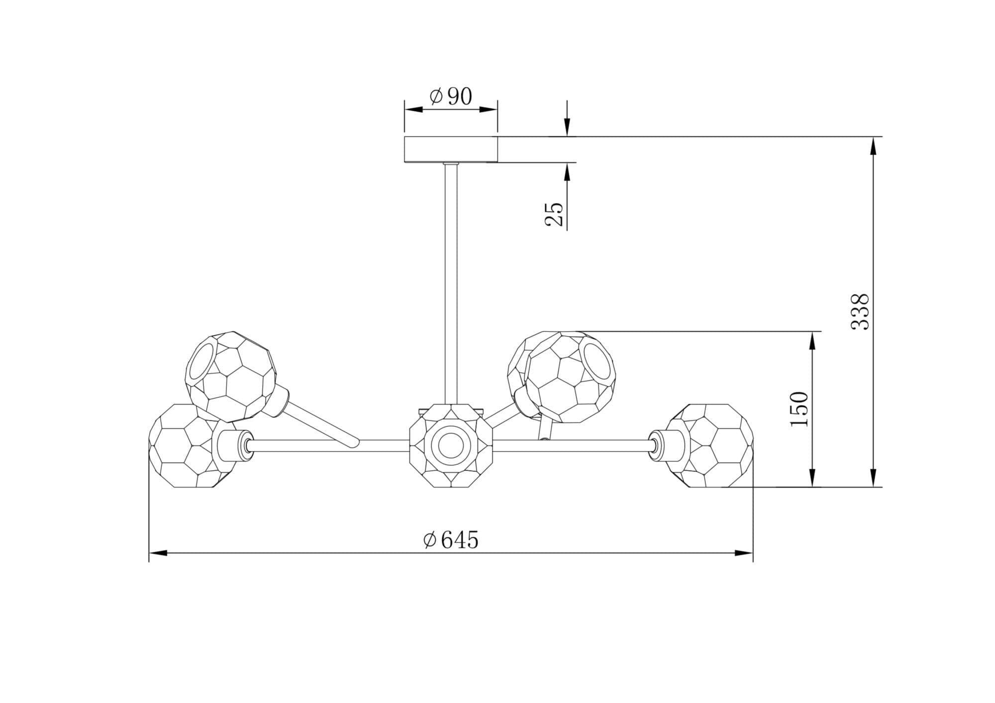 Freya Crystal Grace Золотая бронза Люстра FR5114PL-06BZ — миниатюра 4