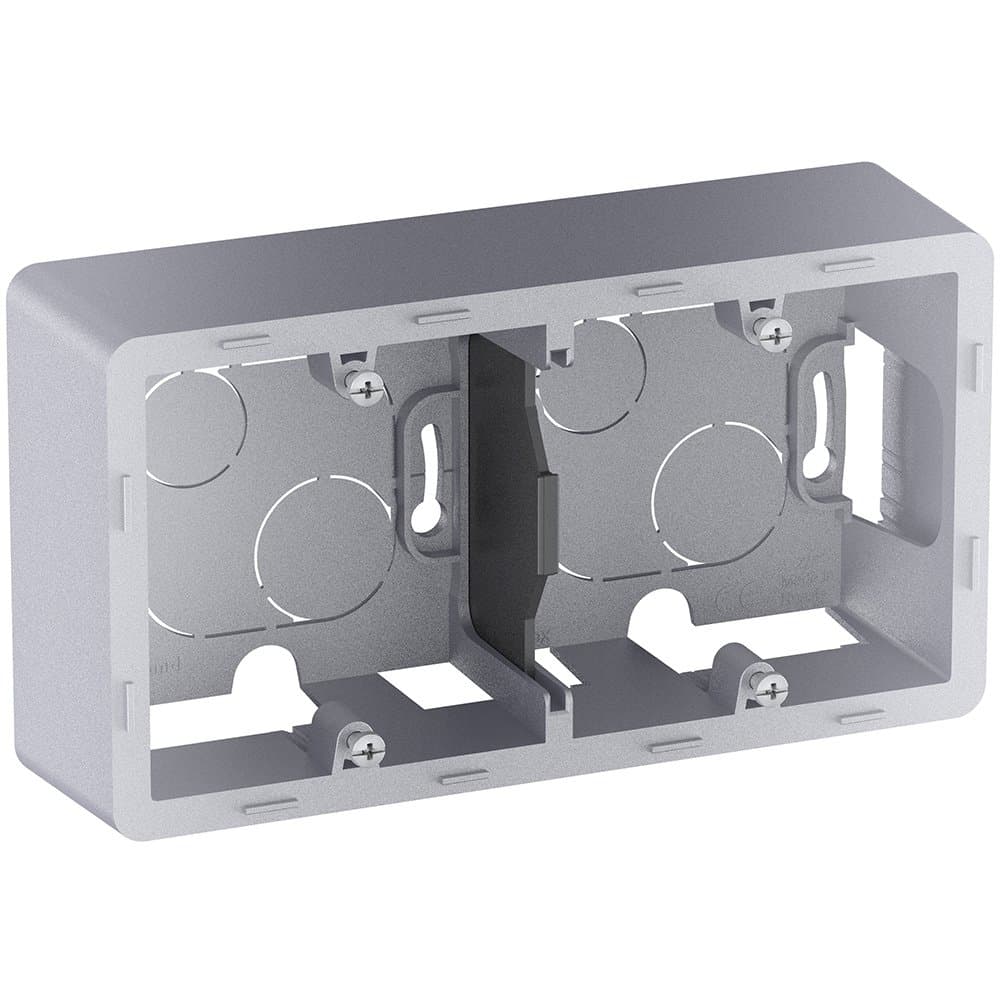 Legrand INSPIRIA Алюминий Коробка накладного монтажа - 2 поста 673992 — миниатюра 2