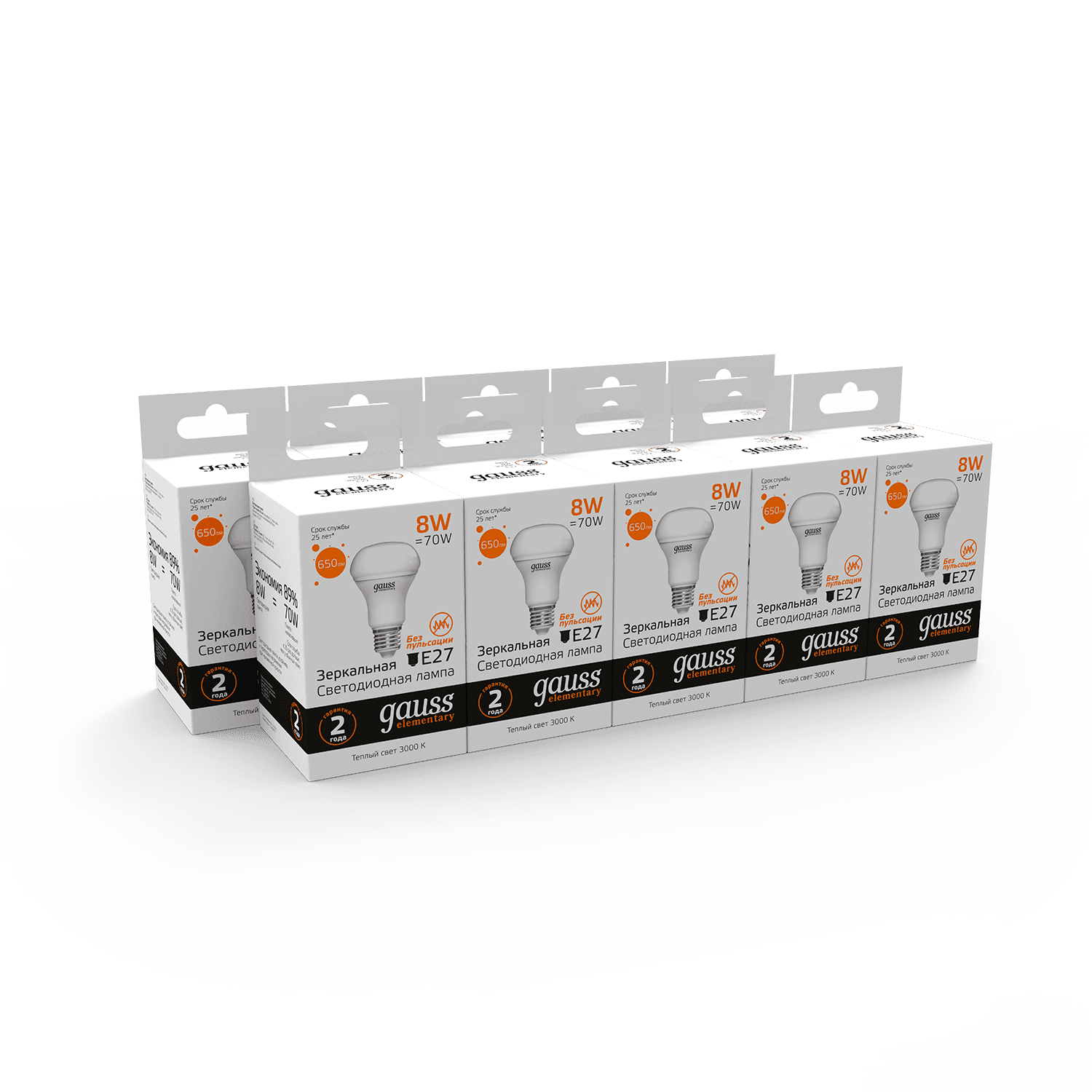 Gauss Лампа Elementary R63 8W 650lm 3000K Е27 LED 1/10/50 63218 — миниатюра 5