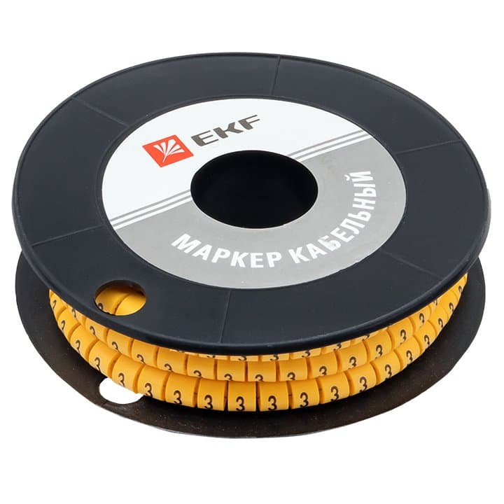 EKF PROxima Маркер кабельный 6,0 мм2 "3" (350 шт.) (ЕС-3) — миниатюра 2