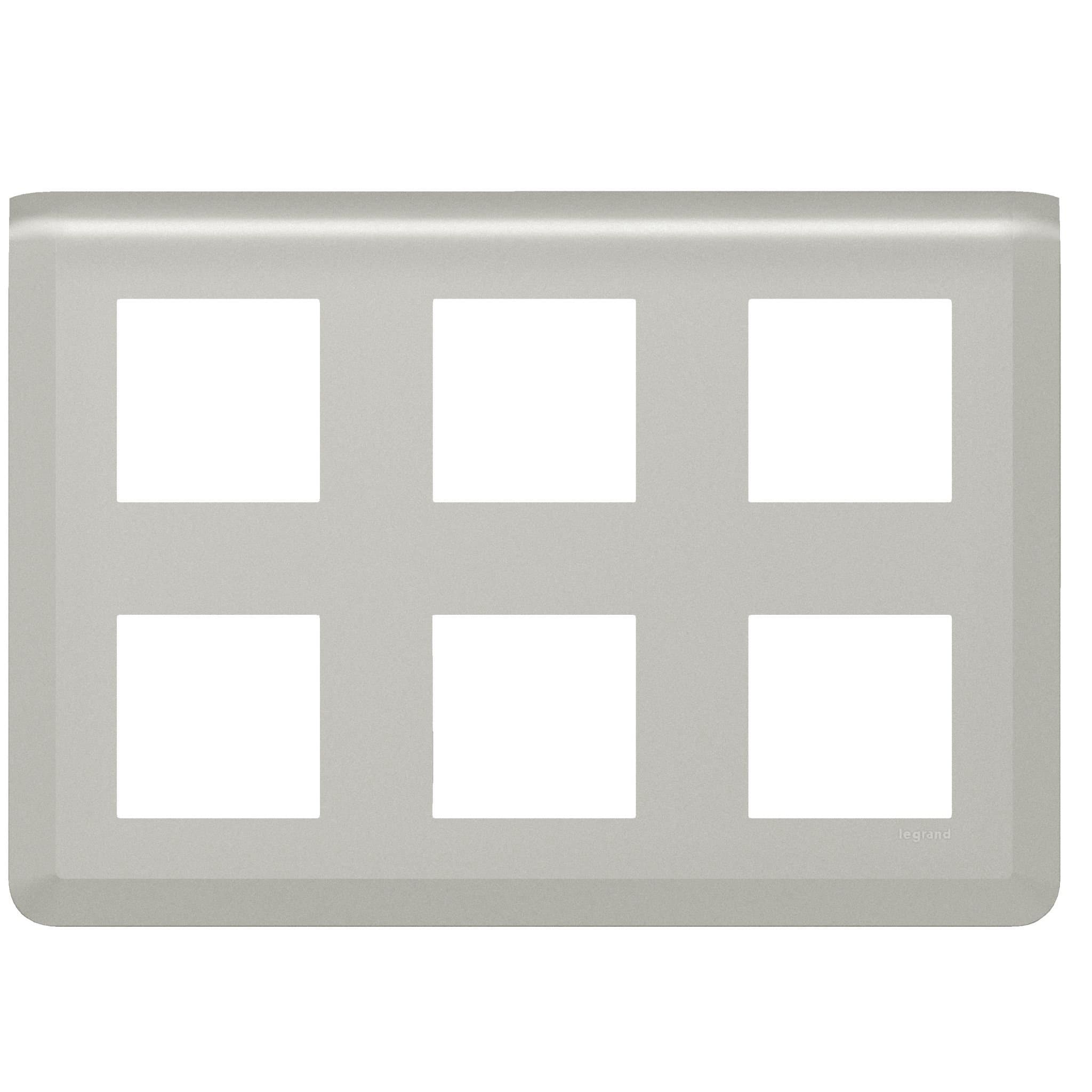 Legrand Mosaiс Рамка - Программа Mosaic - 2х3х2 модуля - алюминий 079332L — миниатюра 2