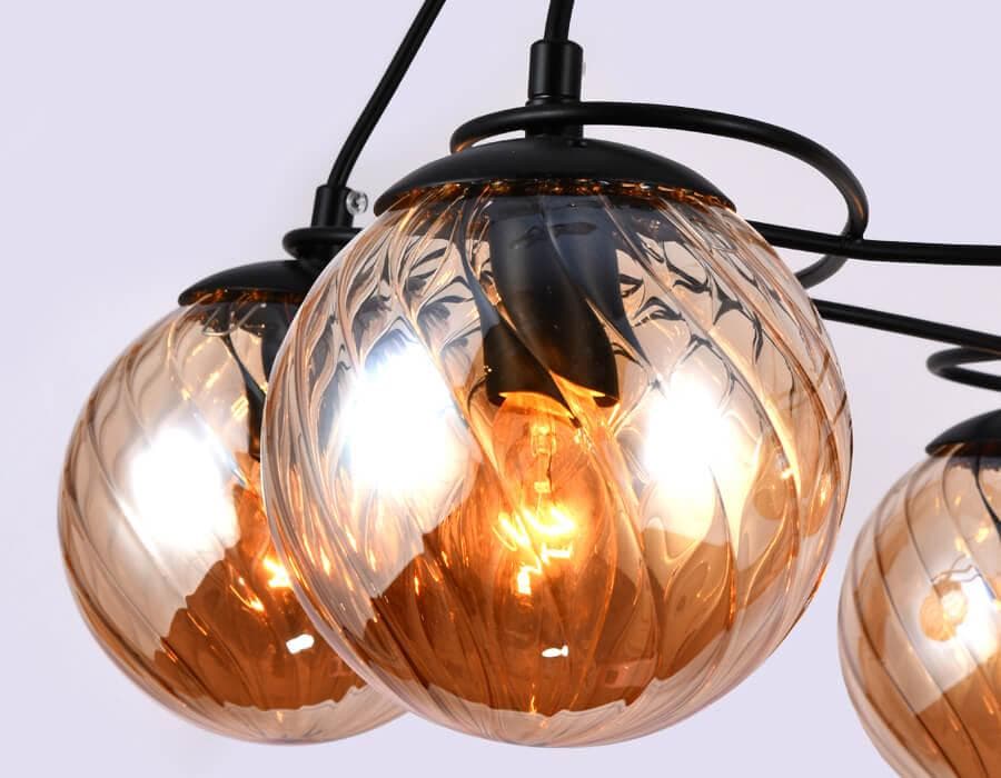 Ambrella Подвесная люстра TR9022/5 BK/TI черный/янтарь E14 max 40W D560*800 — миниатюра 2
