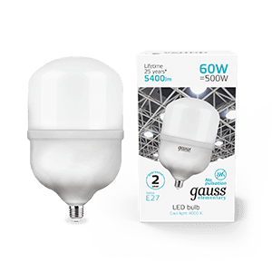 Gauss Лампа Elementary T160 60W 5400lm 4000K E27 LED 63226 — миниатюра 1