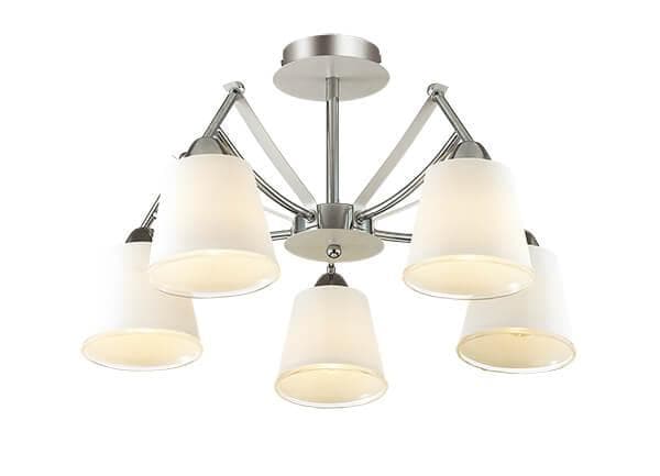 Lumion 3449/5C LN17 121 хром/белый/стекло Люстра потолочная E14 5*60W 220V HADRINNA — миниатюра 1