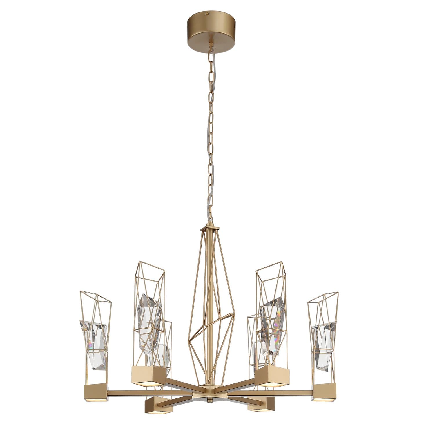 ST Luce SL815.203.06 Люстра подвесная Матовое золото/Матовое золото, Прозрачный LED 6*8W 4000K — миниатюра 1