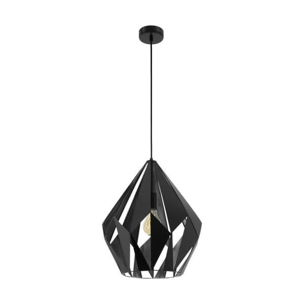 Eglo 49879 Подвес CARLTON 1, 1x60W (E27), 385, H1500, сталь, черный, cеребряный — миниатюра 1