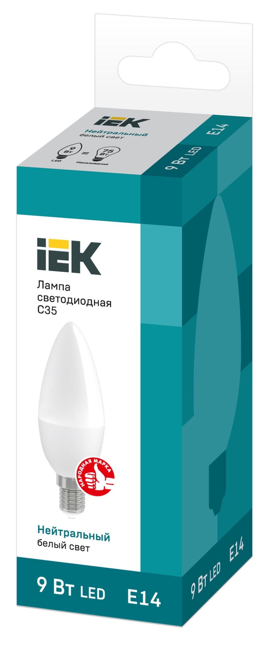 IEK Лампа светодиодная ECO C35 свеча 9Вт 230В 4000К E14 — миниатюра 3