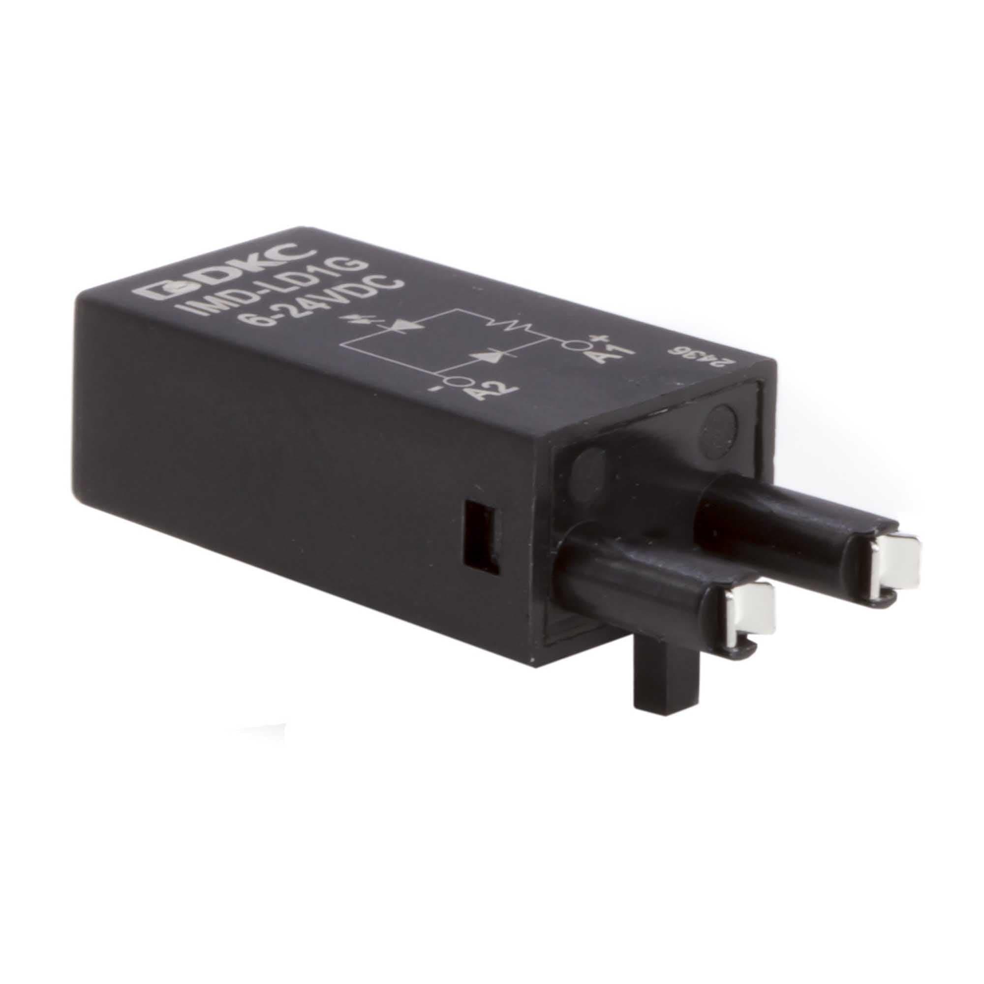 DKC Модуль индикации и защиты, LED зеленый+диод (A1+), 6-24V DC — миниатюра 2