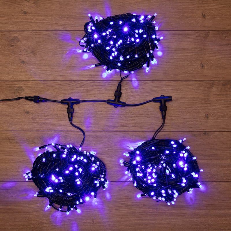 NEON-NIGHT Гирлянда "LED ClipLight" 24V, 3 нити по 20 м, свечение с динамикой, цвет диодов Синий 323-303 — миниатюра 1