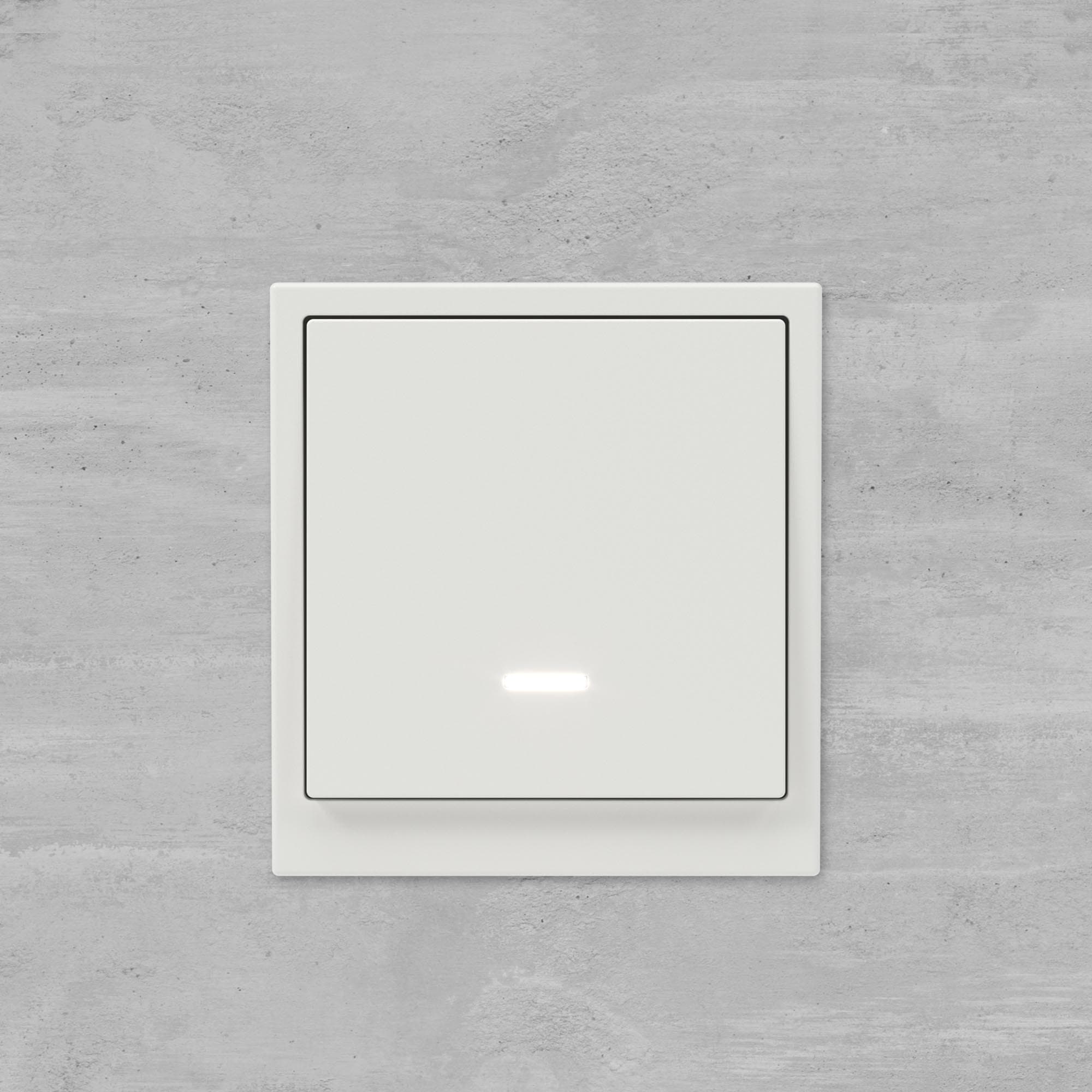 DKC KANT Выключатель одноклавишный с подсветкой, белый песок — миниатюра 8