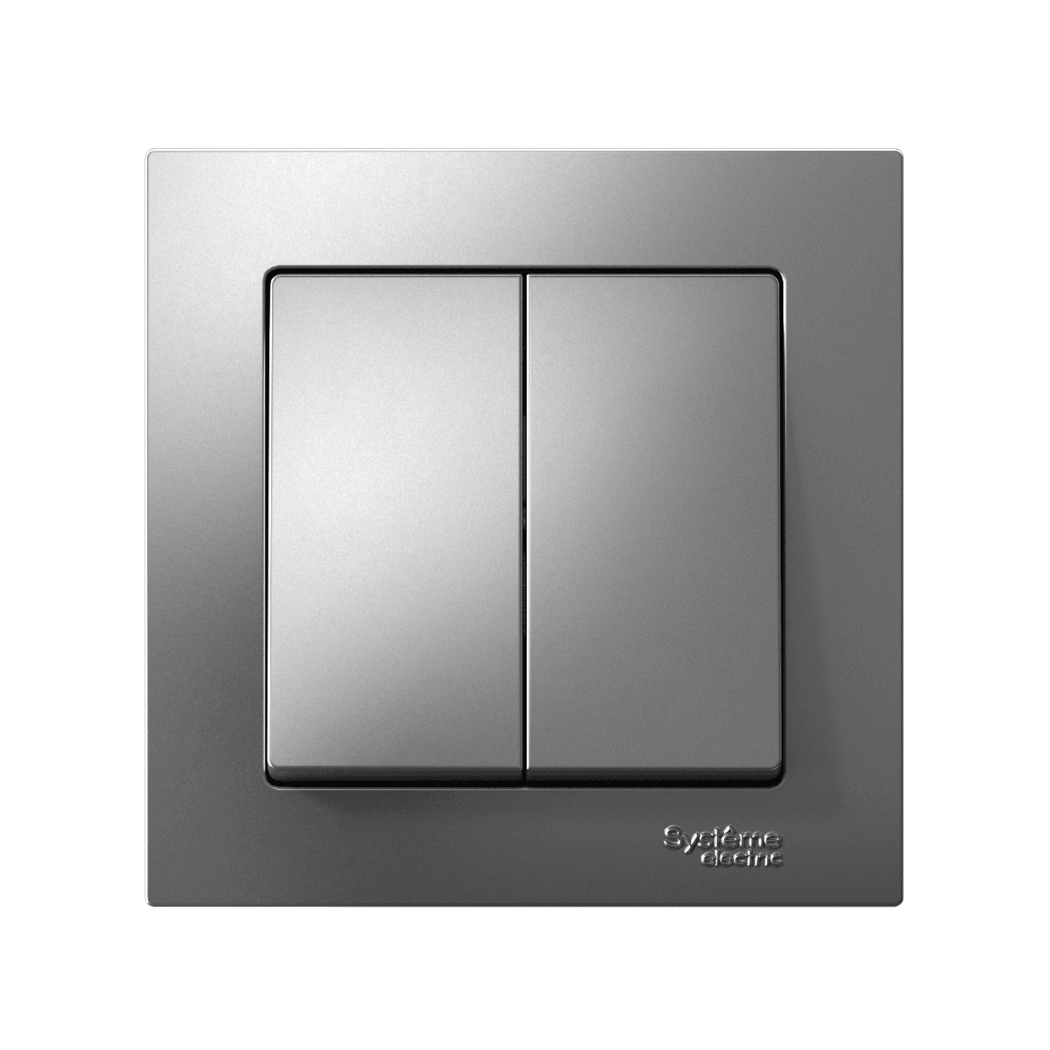 Systeme Electric AtlasDesign Сталь Выключатель 2-клавишный, сх.5, 10АХ, в сборе, быстрозажим. клем. — миниатюра 3