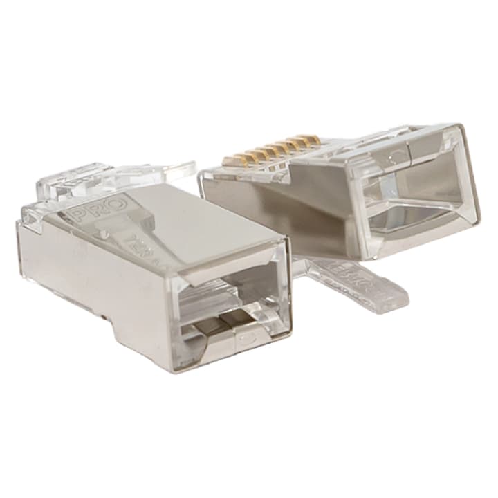 EKF TeraLINK PRO Коннектор RJ-45 TeraLINK PRO экранированный 8P8C 30мкд Cat.5E универсальный (упак.20шт) — миниатюра 2