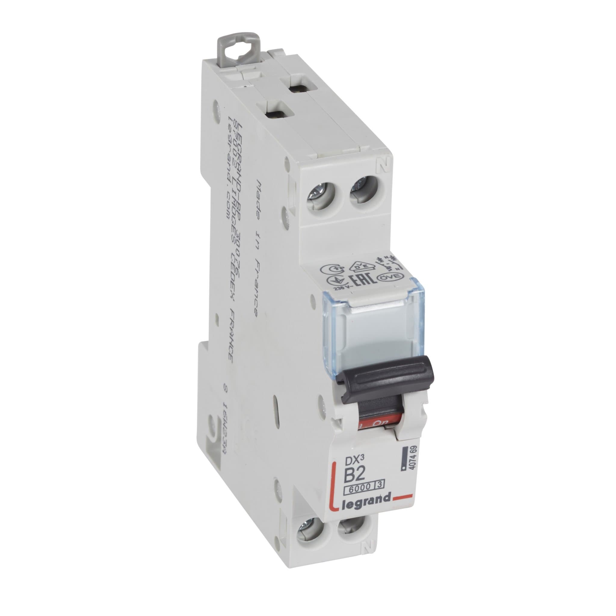 Legrand DX3 Автоматический выключатель 1P+N 2А (B) 6kA/10кА 407469 — миниатюра 1