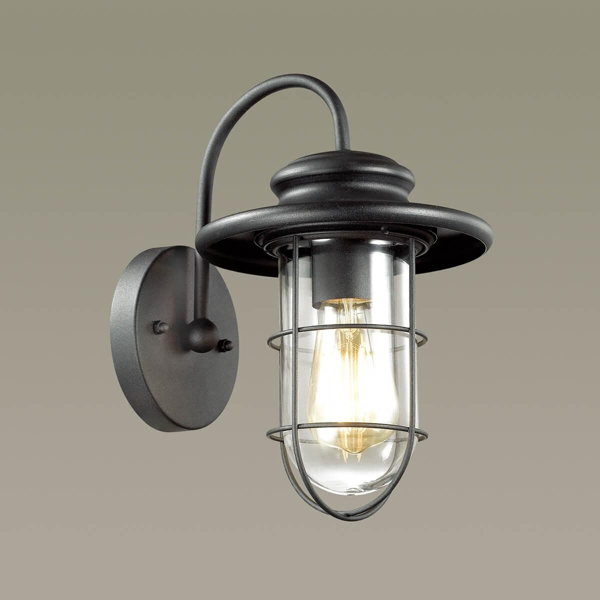 Odeon Light 4171/1W ODL19 696 черный/прозрачный Уличный настенный светильник IP44 E27 1*60 — миниатюра 2