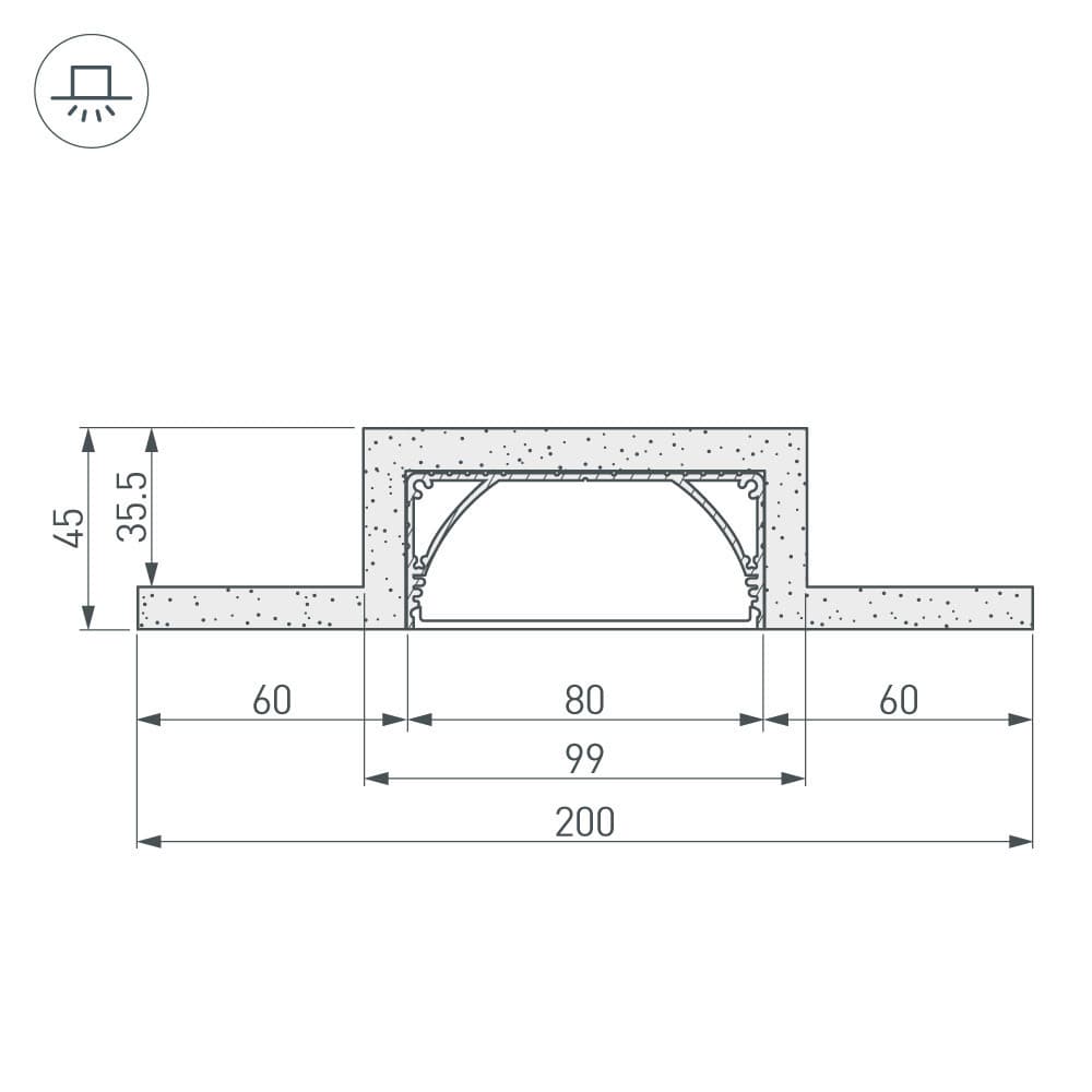 Arlight Гипсокартонный Модуль ARL-LINE-80-2000 (ГКЛ 9.5мм) (-) 027730 — миниатюра 2