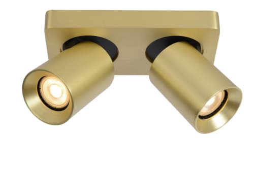 Lucide NIGEL Прожектор потолочный LED Dim to warm GU10 2x5W 2200K/3000K Matt Gold / Brass 09929/10/02