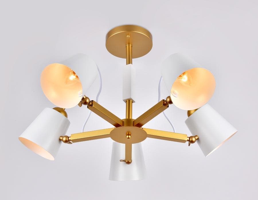 Ambrella Подвесная люстра TR3101/5 WH/GD белый/золото E14 max 40W D680*370 — миниатюра 3