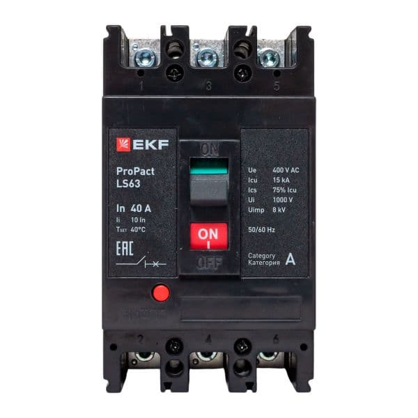 EKF Выключатель автоматический в литом корпусе ProPact LS63 40А 3P 15кА — миниатюра 2