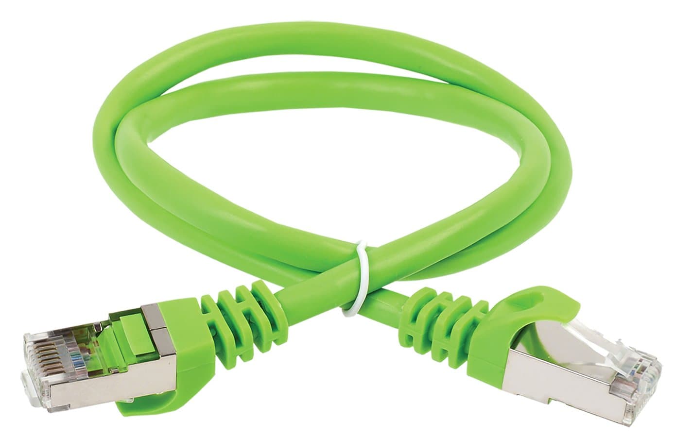 IEK ITK Коммутационный шнур (патч-корд), кат.5Е FTP, 2м, зеленый PC02-C5EF-2M — миниатюра 1