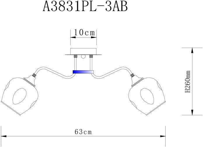 Arte Lamp A3831PL-3AB Люстра потолочная — миниатюра 4