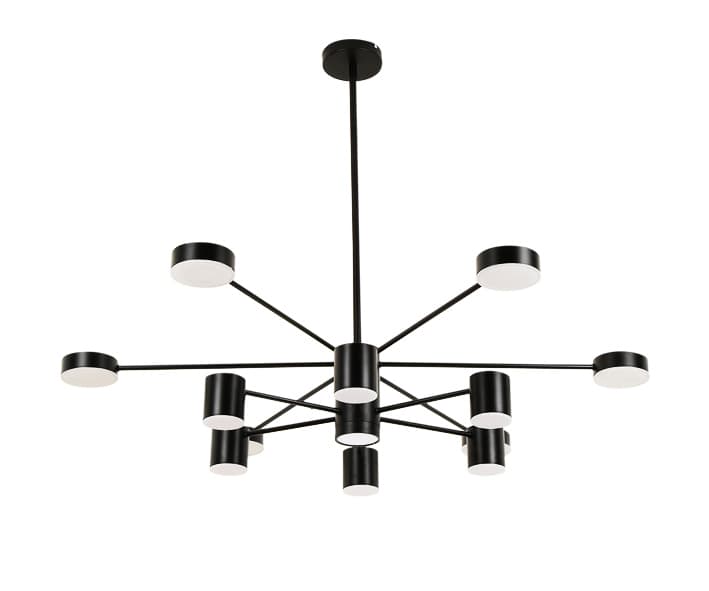 Kink Light 07649-13D,19 Люстра диммируемая Мекли черный d80 h67 Led 7*12W+6*16W (4000K) с пультом ДУ