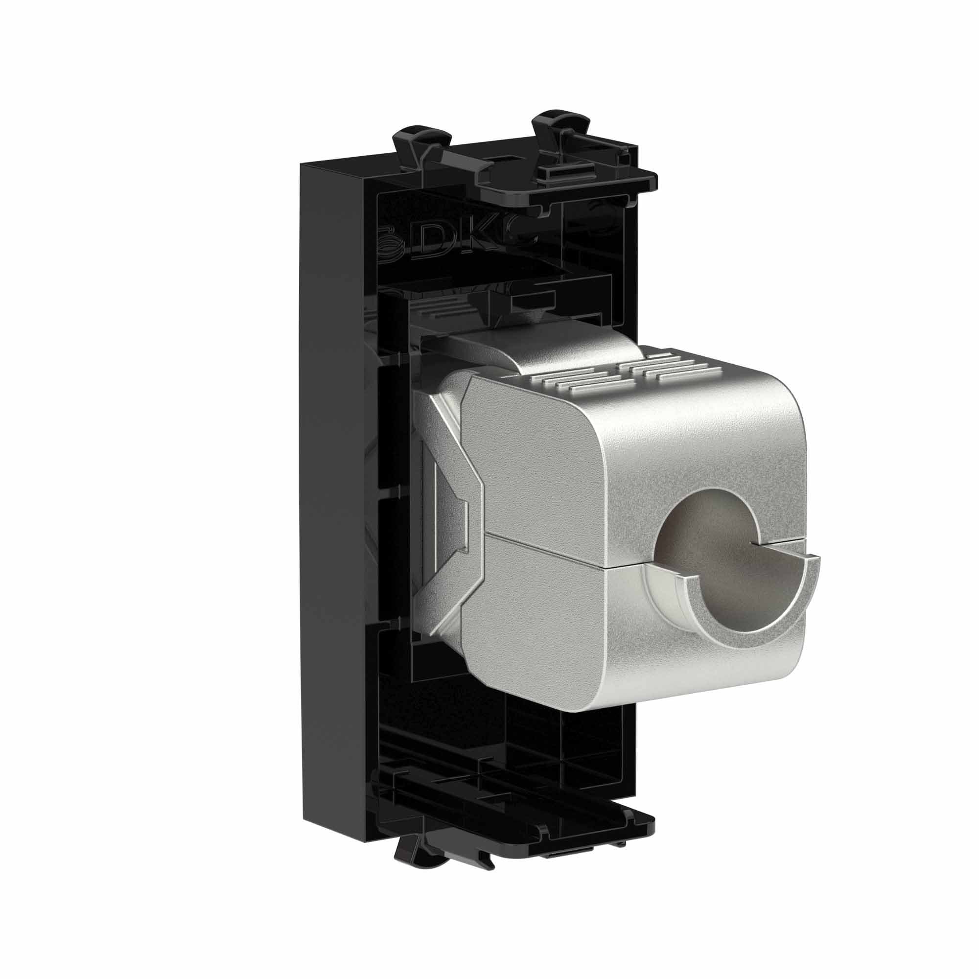 DKC Компьютерная розетка RJ-45 без шторки модульная, кат.6А экранированная, "Avanti", "Черный квадрат", 1 модуль — миниатюра 3