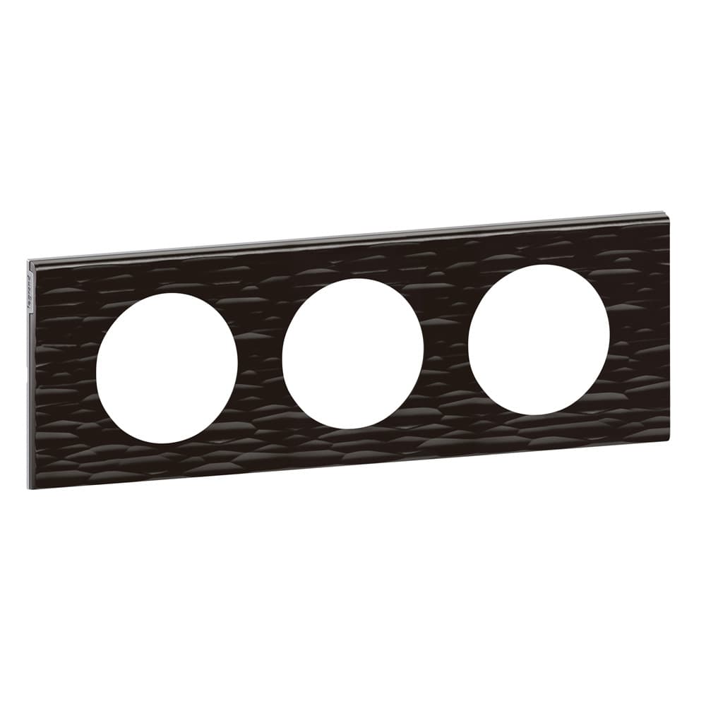 Legrand Celiane2 Corian Черный рифленый Рамка 3-ая (2+2+2 мод) 069023 — миниатюра 2