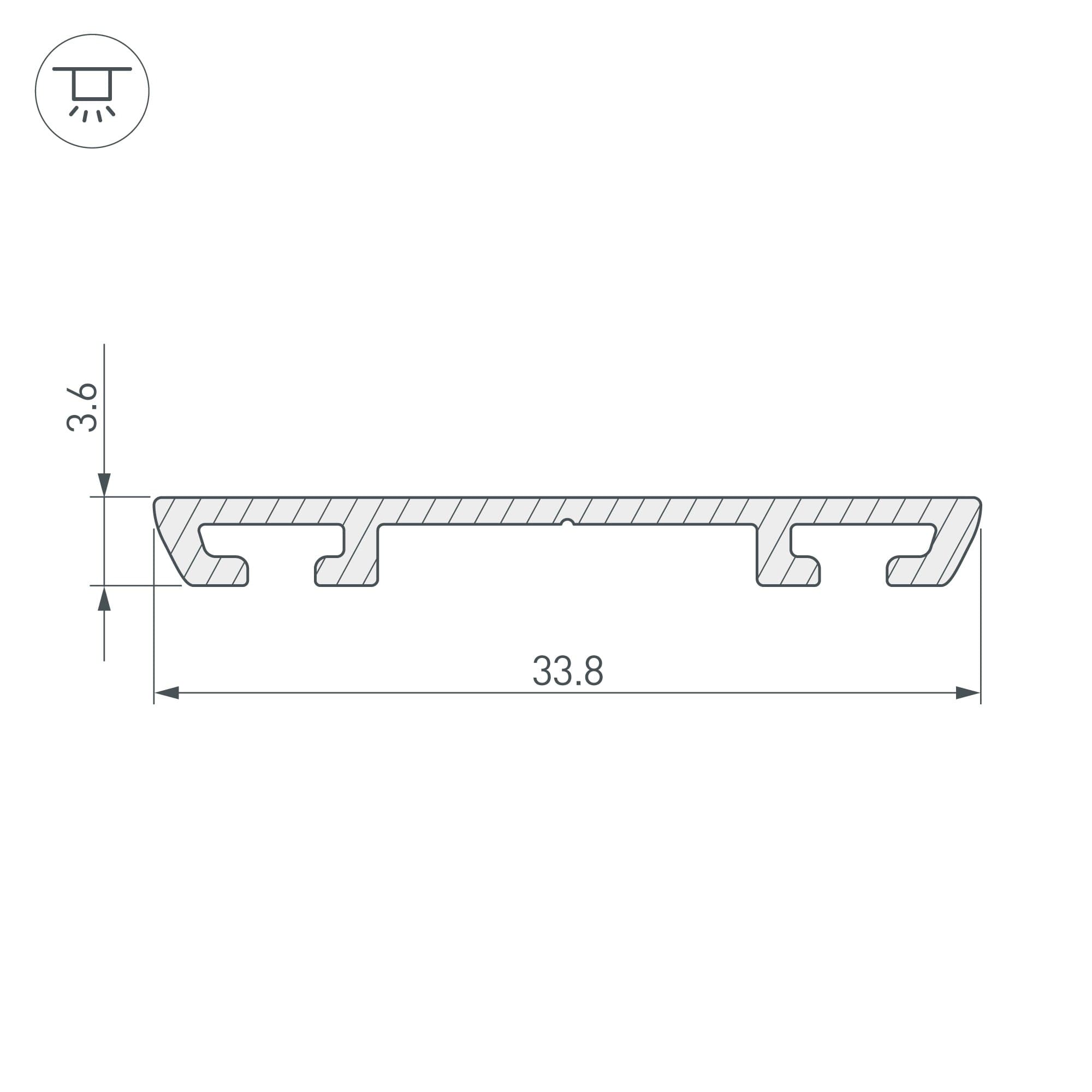 Arlight Профиль-держатель PHS-A-BASE-H3.6-2000 ANOD (Алюминий) 019862 — миниатюра 2