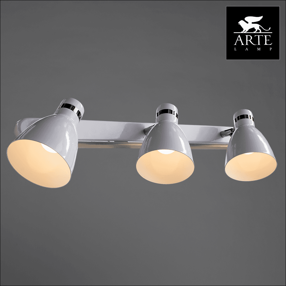 Arte Lamp Mercoled Хром/Белый Спот 3x60W 3xE27 A5049PL-3WH — миниатюра 2