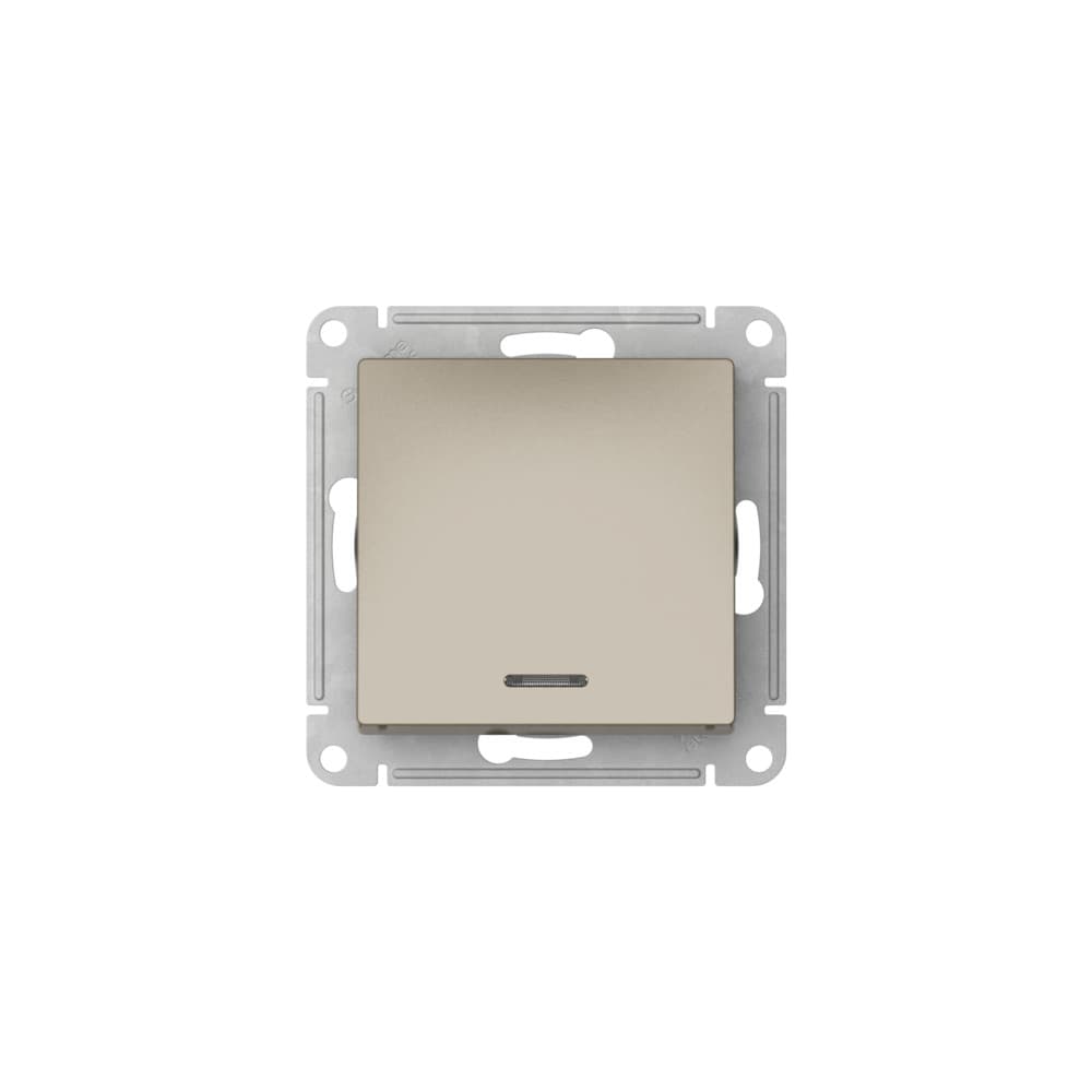 Systeme Electric AtlasDesign Шампань Выключатель 1-клавишный с подсвет.,сх.1а, 10АХ,мех., быстрозажим. клем. — миниатюра 3