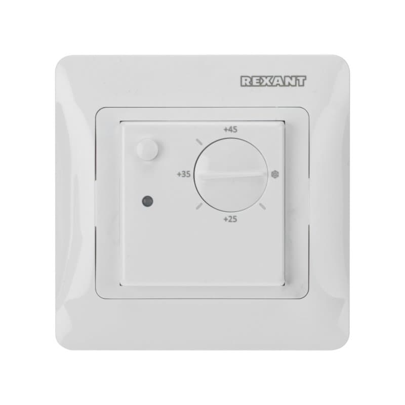 Терморегулятор механический RX-308G белый (совместим с Schneider серии Glossa, Atlas, Sedna, W59) REXANT 51-0825