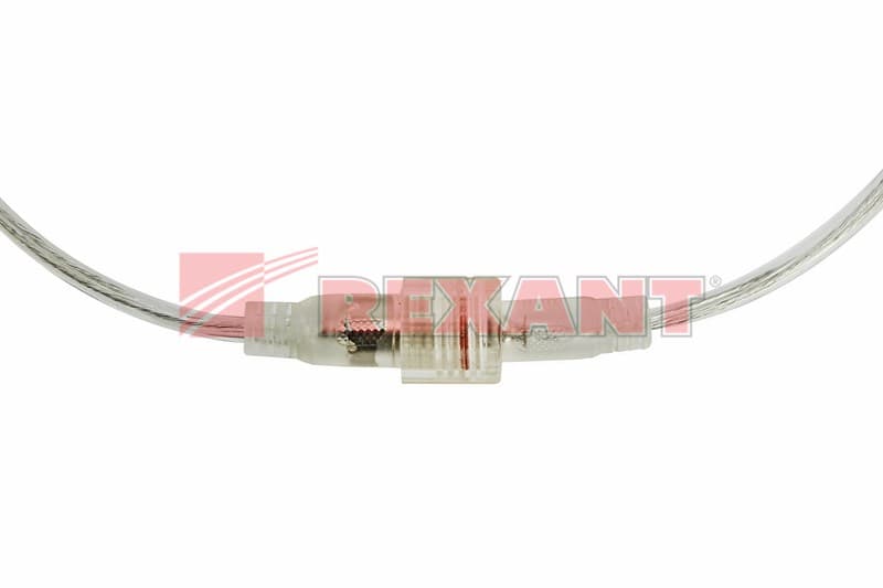 Соединительный кабель (2pin) герметичный (IP67) 2х0.35мм² 300V прозрачный Rexant 11-9322 — миниатюра 3
