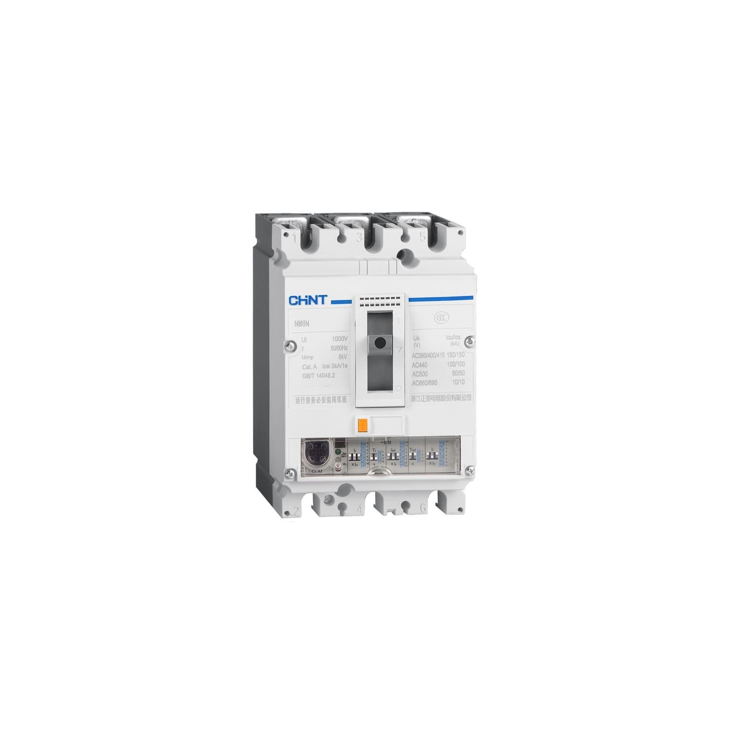 CHINT Автоматический выключатель NM8N-250S TM 3P 160А 50кА с рег. термомаг. расцепителем (R)