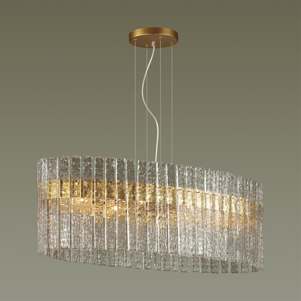 Odeon Light 4938/6B HALL ODL22 367 матов.золотой/прозрачный/стекло Люстра E14 6*40W MERKALE — миниатюра 4