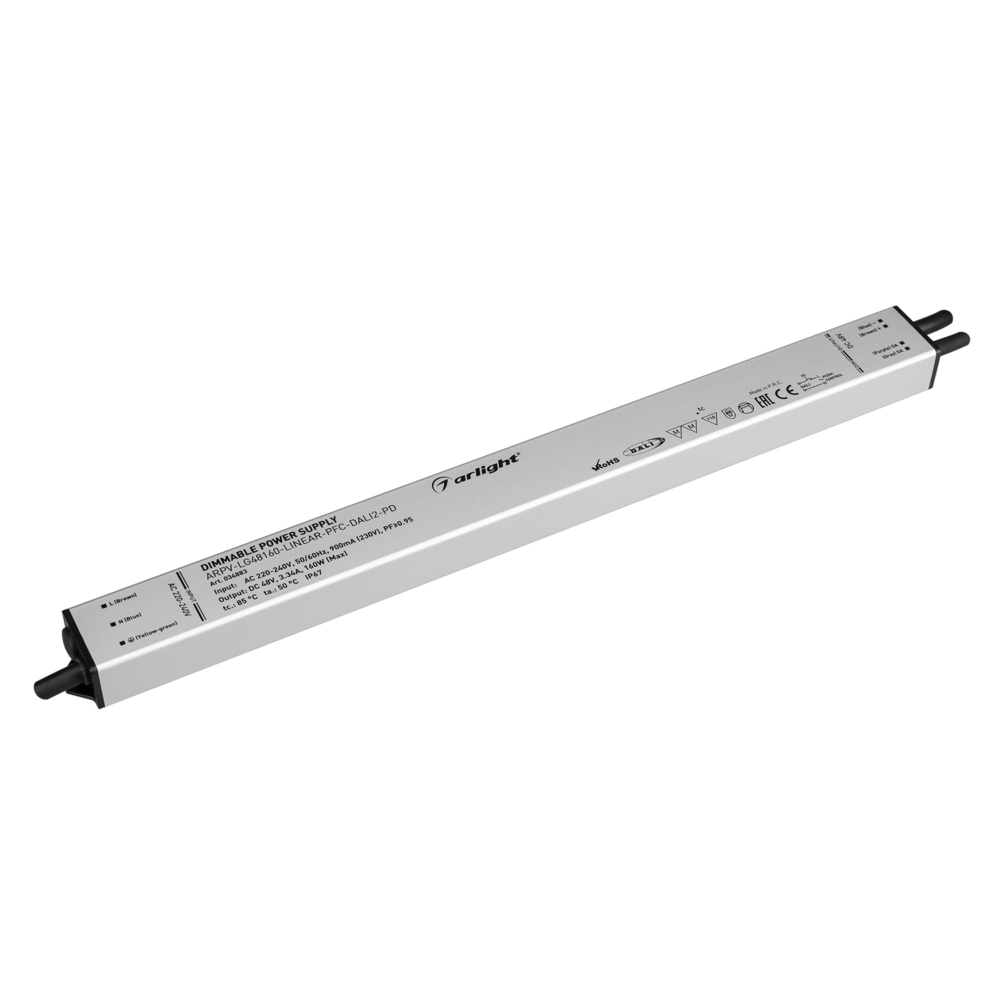 Arlight Блок питания ARPV-LG48160-LINEAR-PFC-DALI2-PD (48V, 3.34A, 160W) (IP67 Металл, 5 лет) 034883 — миниатюра 1