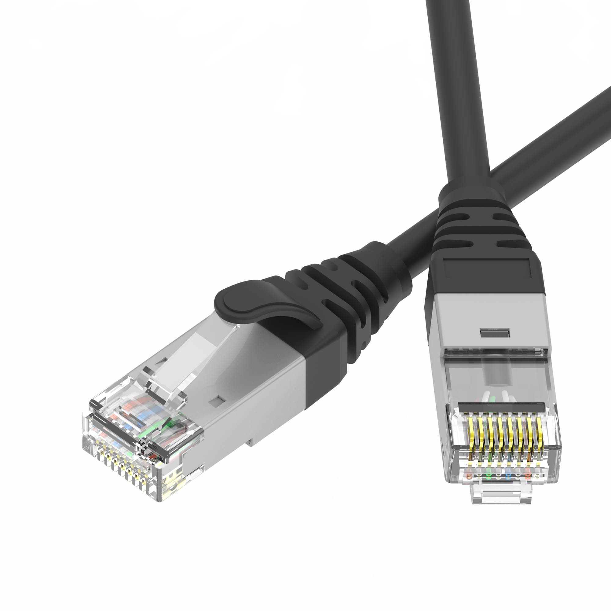 DKC Патч-корд экранированный Ultra SLIM CAT6A S/FTP 4х2, 30 AWG, LSZH, чёрный, 1,5м
